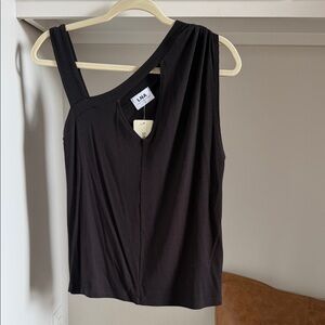 LNA Black Asymmetrical Tank Top